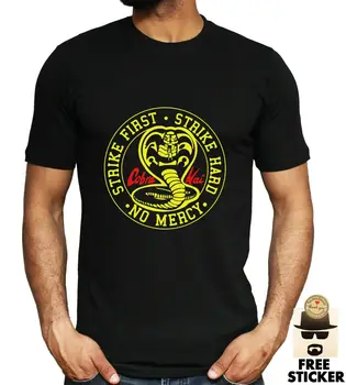 Cobra Kai T Shirt Karate Kid Film Retro Darček Nové Dospelých Mens Black Top S-3Xl