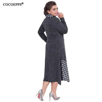 COCOEPPS Plus Veľkosť Jeseň Ženy Šaty 2020 Zime Veľké Veľkosti Voľné Šaty Žena Veľká Veľkosť Dlhé Šaty 5XL Ženy Ležérne Oblečenie