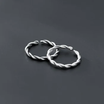 COLUSIWEI Kórea Štýl Autentické 925 Sterling Silver Twist Krúžok pre Ženy Zadarmo Veľkosť Jednoduché Strieborné Prstene Módne Jemné Šperky