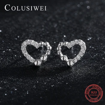 Colusiwei Módne, Oslnivé Jasné, CZ Nepravidelný Láska Srdca 925 Sterling Silver Stud Náušnice pre Ženy, Jemné Šperky 2020 Dizajn