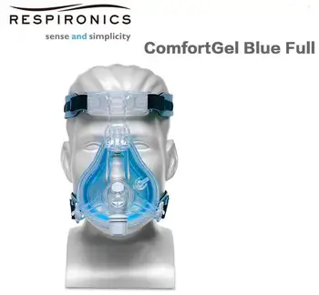 Comfortgel Modrá Celotvárová Maska Na Ústa Nosovej Plný Masky, Dýchacie Prístroje Na Spánkovej Apnoe Nosovej Anti Chrápanie