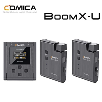 Comica Boom X-U U2 boomX-U Všesmerového Bezdrôtový Mikrofón Nastaviť 3,5 mm TRS Vysielania na Úrovni Multi-funkčný Mini UHF Mikrofón