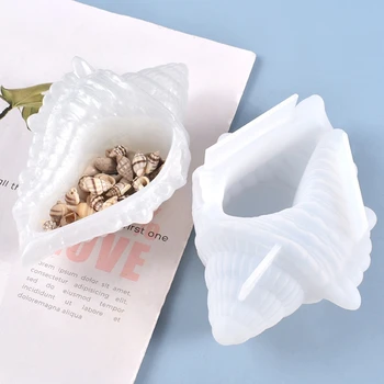 Conch Úložný Box Silikónové Formy DIY Remesiel Kontajner, Takže Nástroj Crystal Epoxidové Živice Plesní