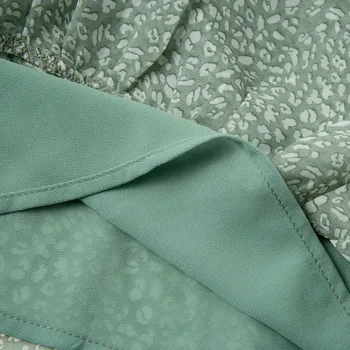 Conmoto Šifón Zelenej Čipky 2019 Zimné Šaty Bežné Strany Elegantné Šaty S Dlhým Rukávom Volánikmi Krátke Šaty Vestdios