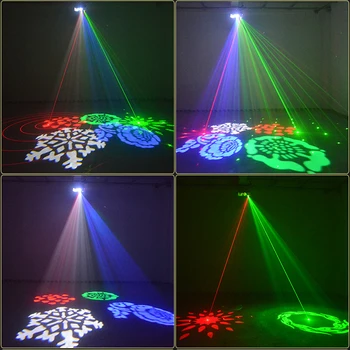 Cool 4in1 Vzor Flash Blesk Laserové efekty, Projektor Disco DJ Club Bar KTV Rodinnú oslavu Svetlá Profesionálne LED fáze osvetlenie