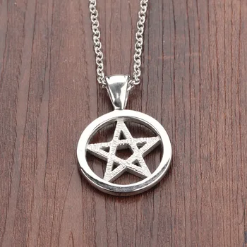 Cool Darček Odlievanie 316L Nerezovej Ocele pentagram satanic symbol Satana uctievanie Prívesok Náhrdelník s Reťazca