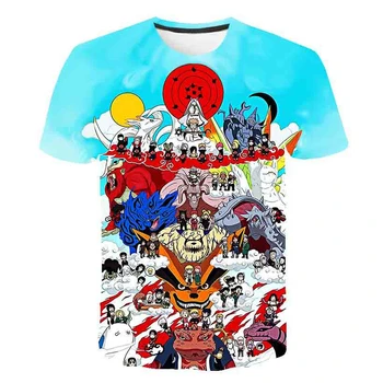 Cool Harajuku Naruto Tričko Streetwear Chlapci Letné Módy Amín T-shirt Bežné Karikatúra Tlače Unisex topy Zábavné Japonsko T Shirt Chlapcov