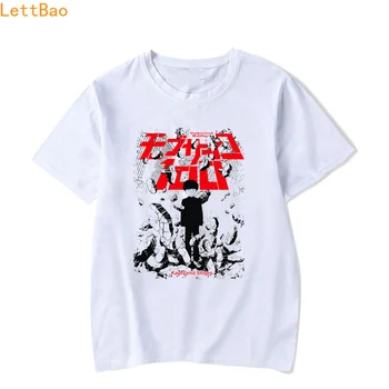Cool Móde Človeka Dizajn Tee Mob Psycho 100 T Shirt Mužov Lete Roku 2020 Nové Anime, Komiksu, Tlač Biela Bavlna Bežné Muž T-Shirt Homme