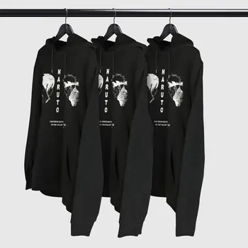 COOLMIND bavlna Mužov anime hoodies v pohode naruto hodies bavlna nadrozmerné naruto mikina s kapucňou, voľné naruto black hoodies