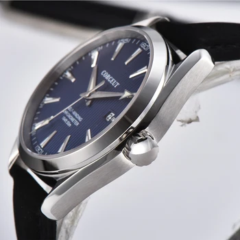 Corgeut pánske hodinky modrá dial 41mm Dátum kalendár miyota Automatické Mechanické Sapphire crystal mužov náramkové hodinky luxusné top značky