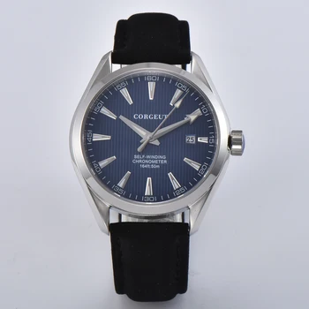 Corgeut pánske hodinky modrá dial 41mm Dátum kalendár miyota Automatické Mechanické Sapphire crystal mužov náramkové hodinky luxusné top značky