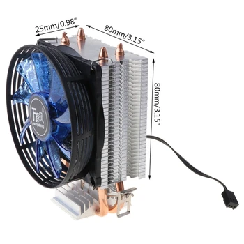 CPU Cooler Master 2 Čistej Medi Tepla-rúry Ventilátor s Modrým Svetlom Chladiaci Systém B95C