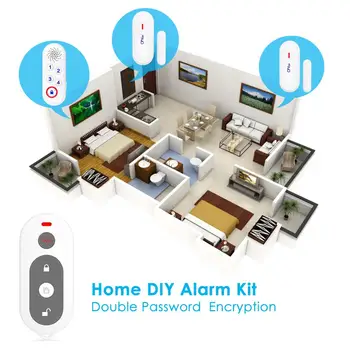 CPVan Bezdrôtový Zabezpečovací Systém súpravy home Security Bezpečnostný alarm set s Siréna jednotka /2 Okno Dverí, Snímačov Diaľkovým ovládačom