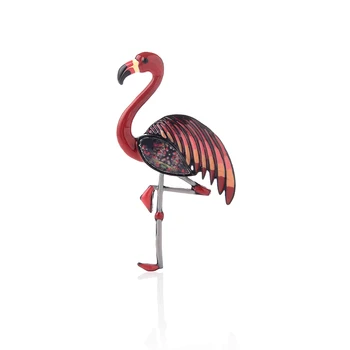 Cring Coco Zvierat Flamingo Swan Brošňa Kolíky pre Ženy Oblečenie Fialová Smalt Zliatiny Cartoon Vták Brošne Pin Brochase Šperky