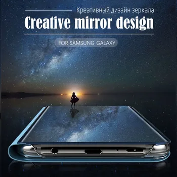 Crouch Pre Samsung A50 S10 Prípade Flip Cover Galaxy Note 9 8 A70 A90 A50 Kryty Telefónu Smart Jasný Pohľad pre Samsung S8 S9 Plus Prípade