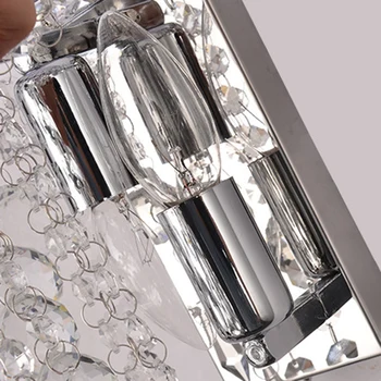 Crystal Nástenné Svietidlo,Strieborný iving izba spálňa lampy, Nočné uličky osvetlenie Crystal nástenné svietidlo Jednoduché Európskej moderné 2020 Hot Predaj