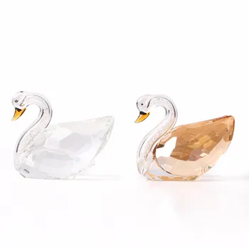 Crystal Swan Diamond Vyplnené Darček Svadobné Dekor Figúrka Krištáľové Sklo Obrázok Paperweight Ornament Tabuľka Dekor Zber