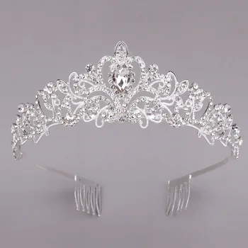 Crystal Vintage Royal Queen Tiaras a Koruny, Ženy Sprievod Prom Diadem Vlasové Ozdoby, Svadobné Vlasy, Šperky, Doplnky, Party