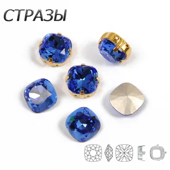 CTPA3bI Všetky veľkosti Sapphire Farba Čalúnenia Rez Šitie krištáľového Skla Kamene Šiť Na Oblečenie Kamienkami Diamantes Montees Šperky Perličiek