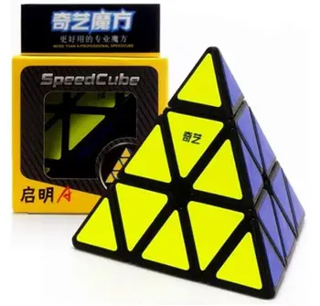 CuberSpeed QiYi Qiming Pyraminxed Stickerless Magic Cube MoFangGe Qiming Pyramídy Stickerless Rýchlosť želé Kocky
