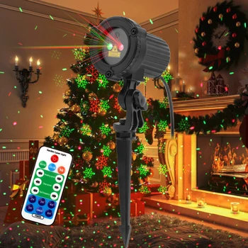 CUDZIE Červená Zelená Snowflake Star Vianočné Laserový Projektor Svetlá Nepremokavé Vonkajšie Záhradné Dovolenku Strany Vianočný Strom Zobraziť Osvetlenie