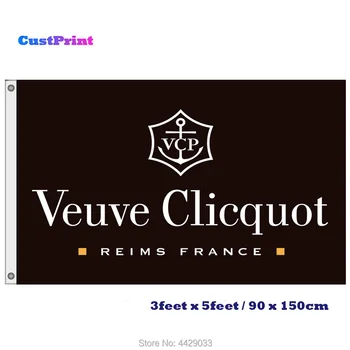 CustPrint Veuve Clicquot Vlajka 90 x 150 cm Digitálna Tlač Vlajky, Bannery