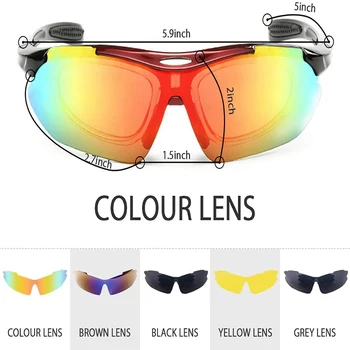 Cyklistické Okuliare, Športové Okuliare Polarizované Športové slnečné Okuliare s 5 Vymeniteľné Šošovky Anti-UV400 Ochrana Slnečné Okuliare