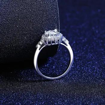 CZCITY 1ct Moissanite-Diamond Kvet Tvarované Jemné Šperky pre Ženy 925 Sterling Silver Zapojenie Promise Ring, MSR-015