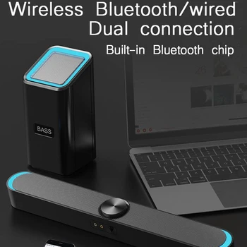 D-238 Bluetooth Zvuk Bar Bezdrôtových Reproduktorov Bass Subwoofer 4D Stereo Gombík Desktop PC Počítač 3,5 MM Sledovať Filmy