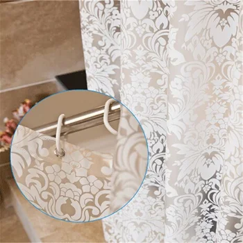 Damask Kvetinový Sprchový Záves PEVA Kúpeľňa Záclony Hrubé Polyester Motýľ Vaňa Opony Nepremokavé Mouldproof Cortina