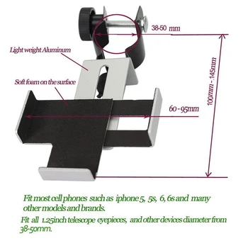 Datyson Upgrade Kovové Ďalekohľad Telefón Adaptér pre Mikroskopom Nanášanie Rozsah Monokulárne Ďalekohľad Konektor Streľba poľovníckych
