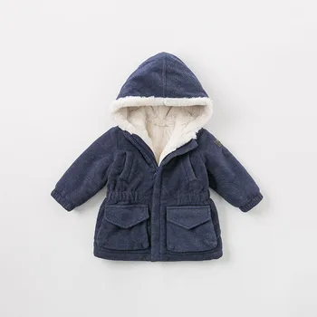 DB8894 dave bella jeseň zimné detské kapucí kabát detská bunda deti vysokú kvalitu srsti deti vrchné oblečenie