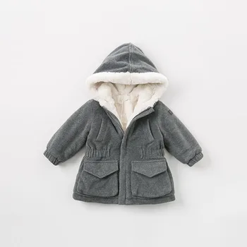 DB8894 dave bella jeseň zimné detské kapucí kabát detská bunda deti vysokú kvalitu srsti deti vrchné oblečenie