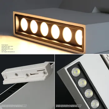 [DBF]6W 12W COB LED Track Svetlo Bodové Svetlo Stropné Železničnej Trate, Lampy, Dekoračné Led reflektor, Osvetľovacie pre Obchod