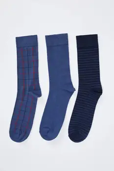 DeFacto Jeseň Muž Vzorované Ponožky Vytlačené Zásuvky Ponožky 3 Kusy Obuv Novej Sezóny-R8053AZ20AU