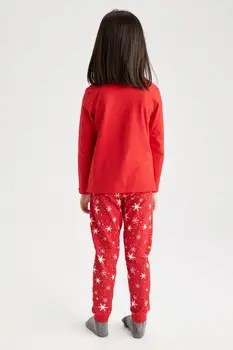 DeFacto Zimné Dievča oblečenie pre voľný čas Dievča Vytlačené Pyžamo Vyhovovali Pyžamá Sleepwear Domov-oblek Pohodlné Novej Sezóny-R5467A620WN