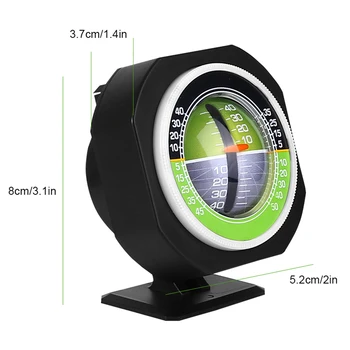 Dekorácie Auta Kompas s Vysokou presnosťou Vstavané LED Auto Svahu Meter Úrovni Auto Vozidla Declinometer Gradient Inclinometer Uhol