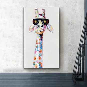 Dekorácie Zviera Tlače Plátno Tlačiť Obrázok Žirafa Rodiny Maliarske Plátno na Stenu Umenia pre Obývacia Izba Domova Bez Rámu