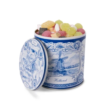 Delft Modrá tin jar s tradičné holandské candy