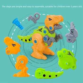 Demontáž Jurský Dinosaura Hračky Educational DIY Skrutkovanie Stavebné Bloky pre Deti Predškolského Narodeniny Vianočný Darček