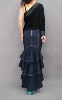 Denim 2020 nový príchod sukne Európsky a Americký štýl dámske morská víla džínsy predné krátke maxi sukne pre ženy S M L XL S4010