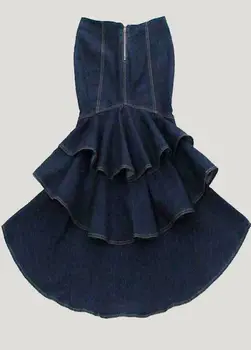 Denim 2020 nový príchod sukne Európsky a Americký štýl dámske morská víla džínsy predné krátke maxi sukne pre ženy S M L XL S4010
