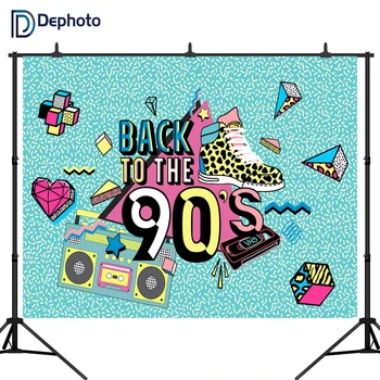 DePhoto Vinyl Fotografické Pozadie Späť do 90. rokov Hip-Hop Pozadie Strany Tematické Dekorácie pre Fotografovanie Štúdio