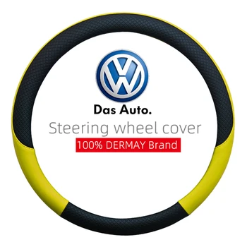 DERMAY Značky Kože Volante Vozidla Kryt pre Volkswagen VW Golf 4 MK4 je Glaxay Auto Interiérové Doplnky