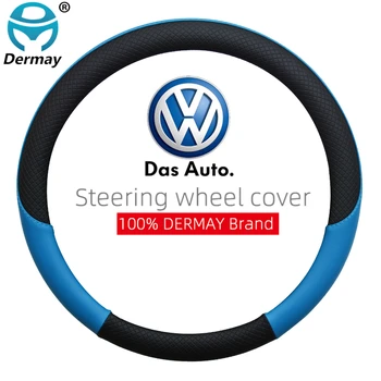 DERMAY Značky Kože Volante Vozidla Kryt pre Volkswagen VW Golf 4 MK4 je Glaxay Auto Interiérové Doplnky