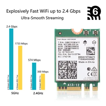 Desktop WI-FI6 AX210 PCIe Wireless Dual Band 3000M AX210NGW WIFI Bluetooth 5.2 NGFF M. 2 BT5.2 Karta Wlan 802.11 ax Windows 10