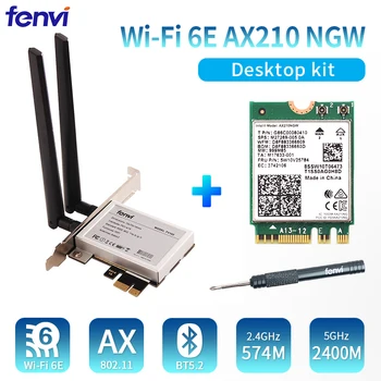 Desktop WI-FI6 AX210 PCIe Wireless Dual Band 3000M AX210NGW WIFI Bluetooth 5.2 NGFF M. 2 BT5.2 Karta Wlan 802.11 ax Windows 10