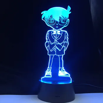 Deti 3d Noc Lampa Darček Conan Obrázok Anime Detektív 3d Led Nočné Svetlo pre Dieťa Spálňa Unikátne Dieťa Nočného Manga Prípade