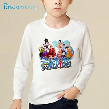 Deti Anime Jeden Kus Tlač Funny T shirt Chlapcov a Dievčatá Cartoon Luff&Chopper Dizajn Topy Deti Long Sleeve T-shirt,LKP4391