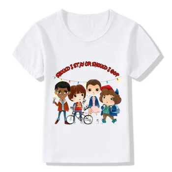 Deti Cartoon Zvláštnejšie Veci Znak Dizajn Funny T-Shirt Deti Detské Módne Oblečenie Chlapci/Dievčatá Letné Topy Tees